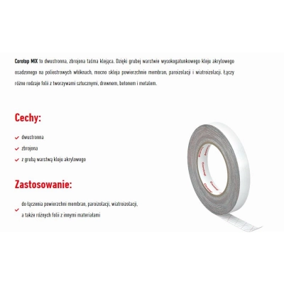 COROTOP MIX Taśma dwustronna zbrojona 20mm x 25m